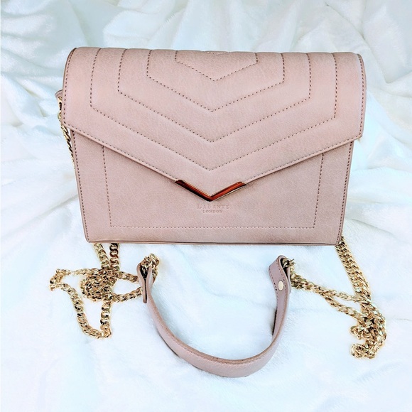 Elegant LaBante London Kensington Quilted Crossbody Bag in Blush Pink NWT - Picture 7 of 10